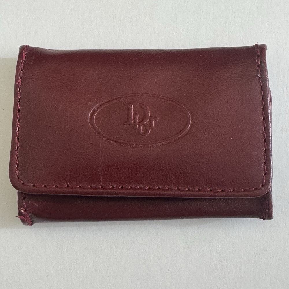 Christian Dior Tiny Red Leather Coin Wallet Purse Pouch Vintage